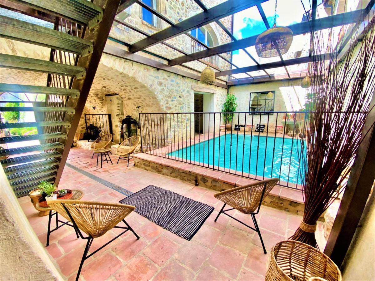 Gite De Groupe 9Ch Ou 3 Gites Independants De 3Ch - Patio Et Piscine Interieure Chauffee Toute L'Annee Vallon-Pont-dʼArc Dış mekan fotoğraf