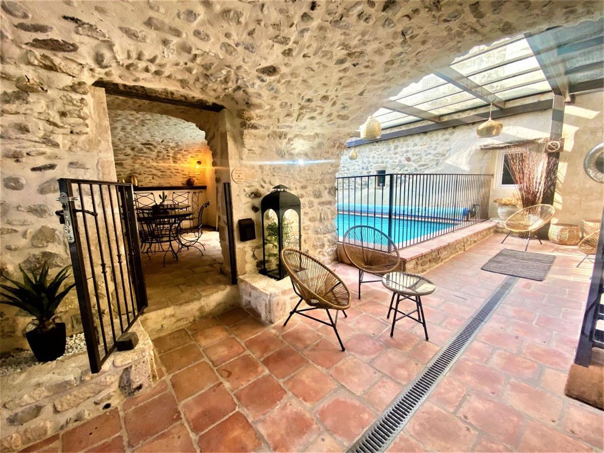 Gite De Groupe 9Ch Ou 3 Gites Independants De 3Ch - Patio Et Piscine Interieure Chauffee Toute L'Annee Vallon-Pont-dʼArc Dış mekan fotoğraf